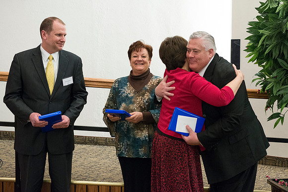 Former Snow Society members Gracie Hill, Rich Balou and Alton Hansen recognized for their past service. Presented by Snow Society President, Nola Jean Call.