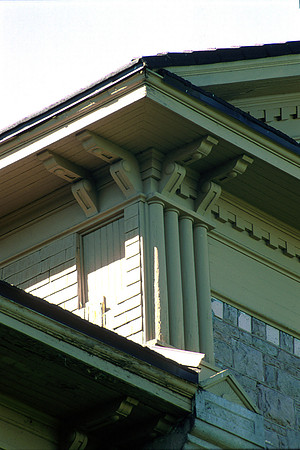 Decorative brackets added to the soffit and eaves