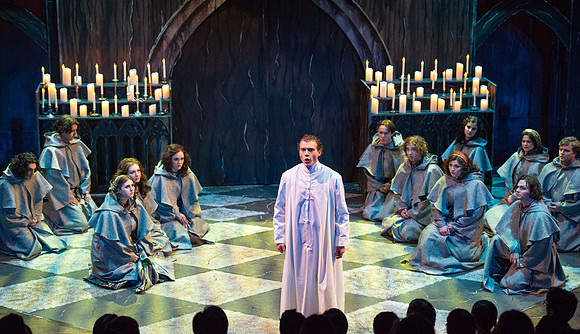 Theatre production performs Hunchback of Notre Dame in the Black Box theater.