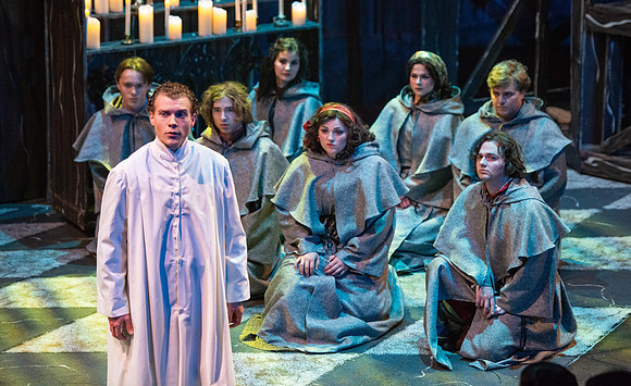Theatre production performs Hunchback of Notre Dame in the Black Box theater.