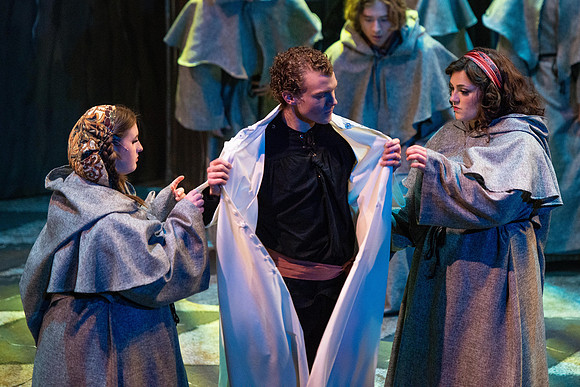 Theatre production performs Hunchback of Notre Dame in the Black Box theater.
