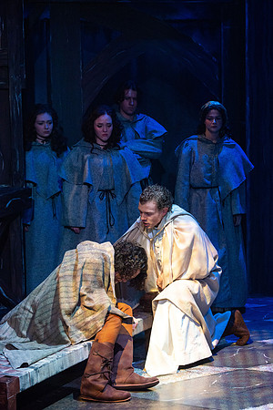 Theatre production performs Hunchback of Notre Dame in the Black Box theater.