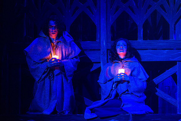 Theatre production performs Hunchback of Notre Dame in the Black Box theater.