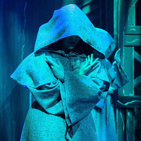 Theatre production performs Hunchback of Notre Dame in the Black Box theater.