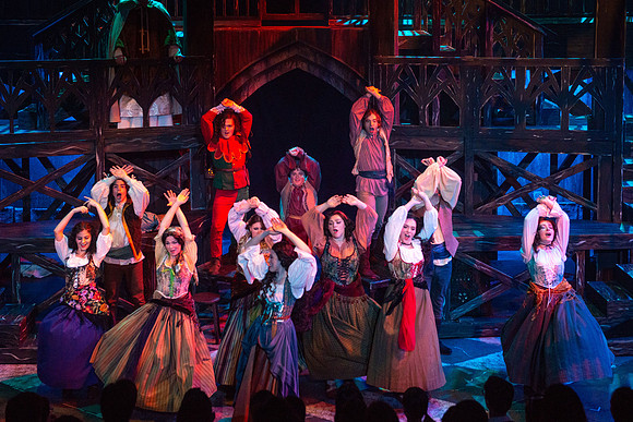 Theatre production performs Hunchback of Notre Dame in the Black Box theater.