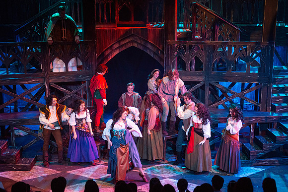 Theatre production performs Hunchback of Notre Dame in the Black Box theater.