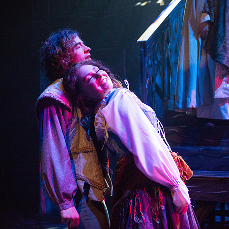 Theatre production performs Hunchback of Notre Dame in the Black Box theater.
