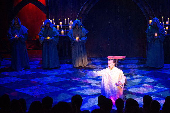 Theatre production performs Hunchback of Notre Dame in the Black Box theater.