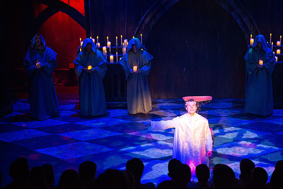 Theatre production performs Hunchback of Notre Dame in the Black Box theater.