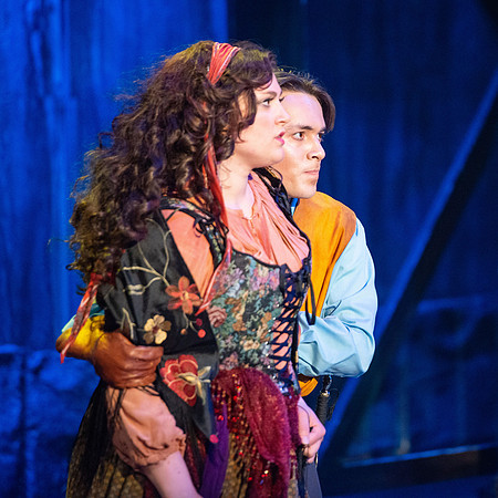 Theatre production performs Hunchback of Notre Dame in the Black Box theater.