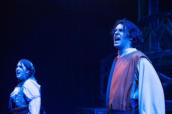 Theatre production performs Hunchback of Notre Dame in the Black Box theater.