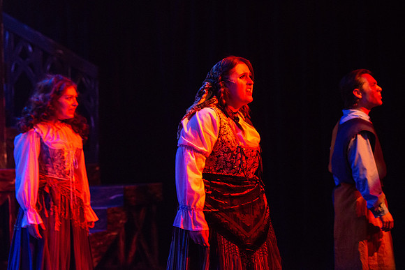 Theatre production performs Hunchback of Notre Dame in the Black Box theater.