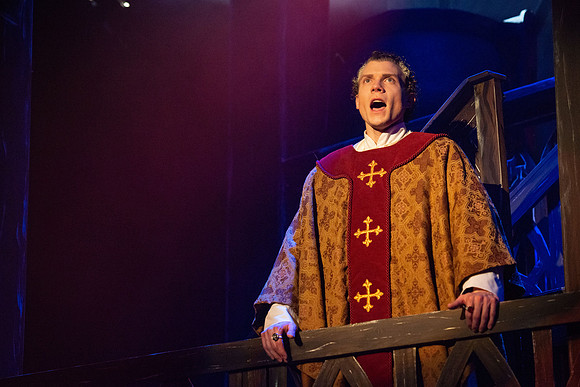 Theatre production performs Hunchback of Notre Dame in the Black Box theater.