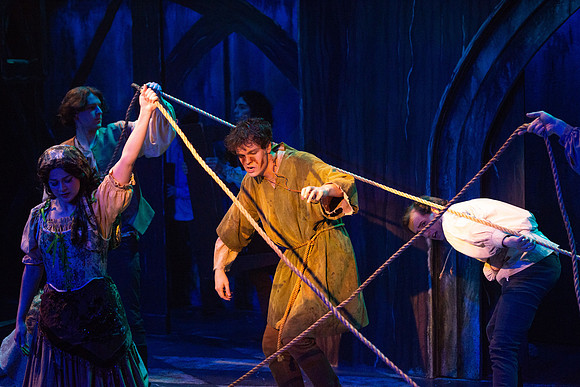 Theatre production performs Hunchback of Notre Dame in the Black Box theater.