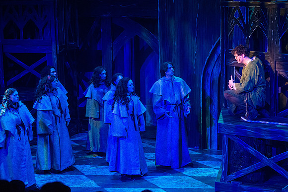 Theatre production performs Hunchback of Notre Dame in the Black Box theater.