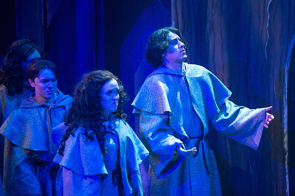 Theatre production performs Hunchback of Notre Dame in the Black Box theater.