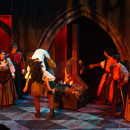 Theatre production performs Hunchback of Notre Dame in the Black Box theater.