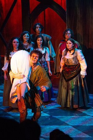 Theatre production performs Hunchback of Notre Dame in the Black Box theater.