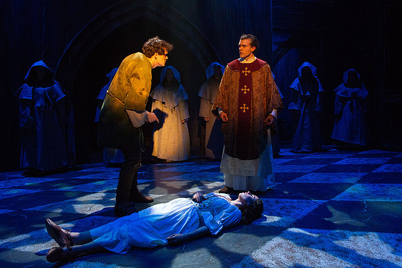 Theatre production performs Hunchback of Notre Dame in the Black Box theater.