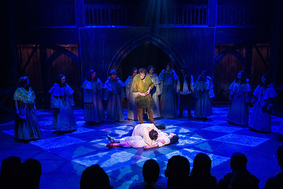 Theatre production performs Hunchback of Notre Dame in the Black Box theater.