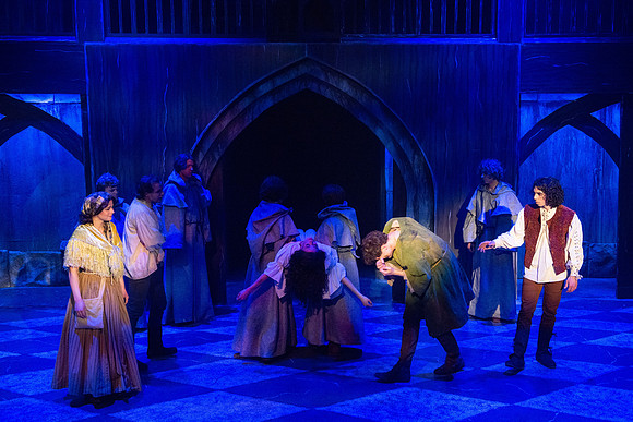 Theatre production performs Hunchback of Notre Dame in the Black Box theater.
