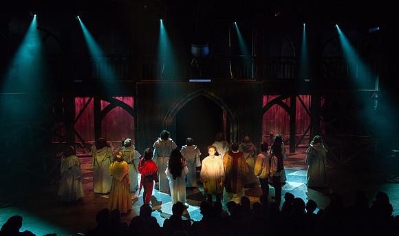Theatre production performs Hunchback of Notre Dame in the Black Box theater.