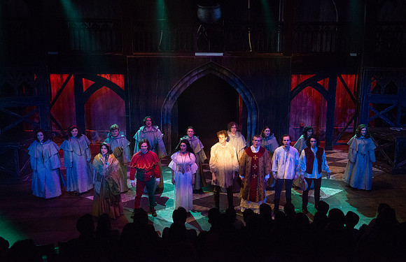 Theatre production performs Hunchback of Notre Dame in the Black Box theater.