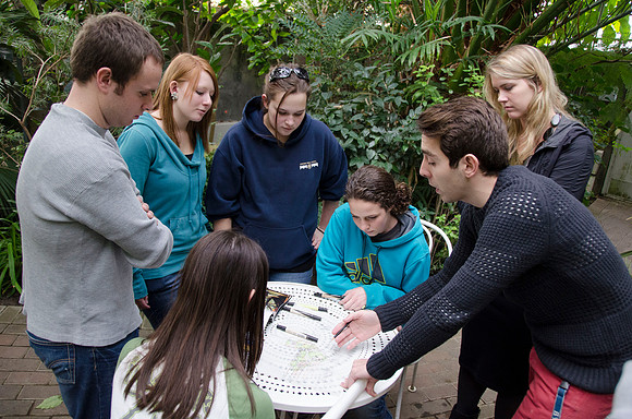 College horticulture class works with high school students to redesign the Clark playground facilities.