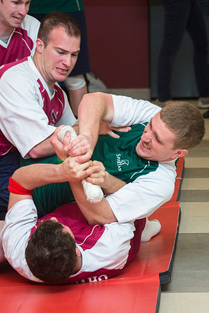 Students play a new recreational sport introduced at BYU-I; Matball.