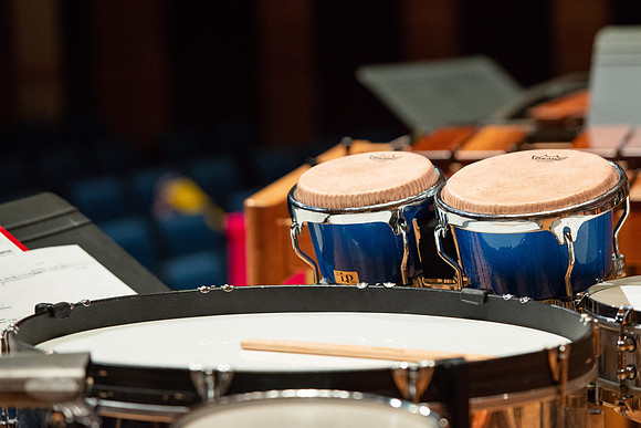 RixStix Percussion rehearsal in the Barrus Concert Hall.