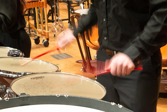 RixStix Percussion rehearsal in the Barrus Concert Hall.