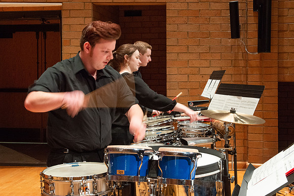 RixStix Percussion rehearsal in the Barrus Concert Hall.