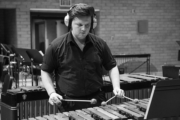 RixStix Percussion rehearsal in the Barrus Concert Hall.