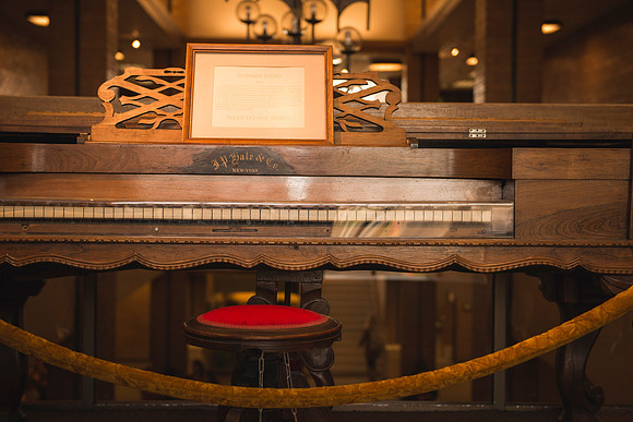 The antique piano found in the Snow Building.