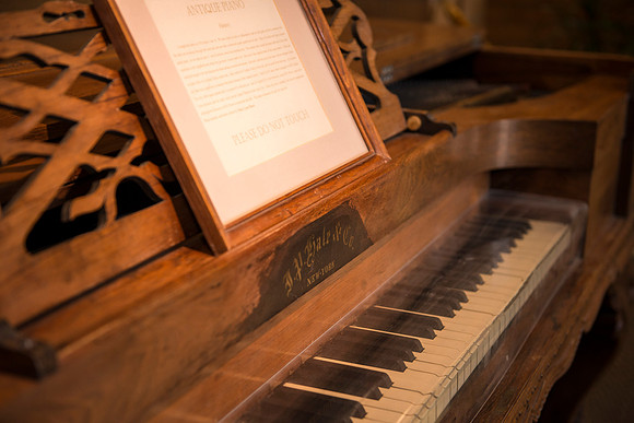 The antique piano found in the Snow Building.