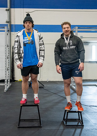 Men and Women compete in three rounds of weightlifting. Squat, Bench, and Deadlift.