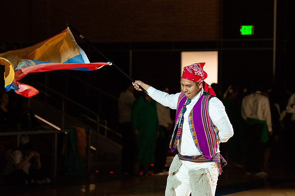 Students rehearse their performance for Cultural Night in the Hart Gym.