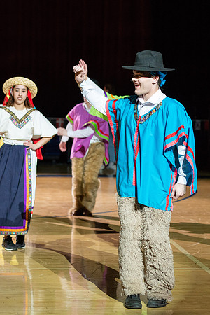Students rehearse their performance for Cultural Night in the Hart Gym.