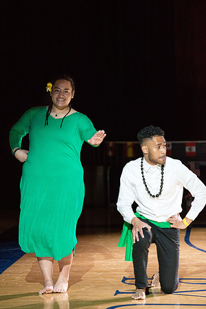Students rehearse their performance for Cultural Night in the Hart Gym.