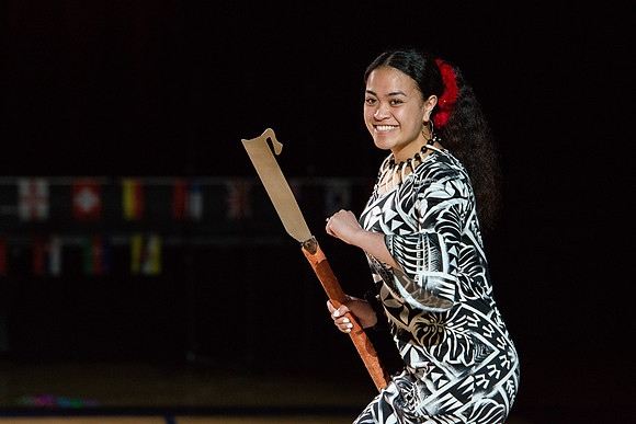 Students rehearse their performance for Cultural Night in the Hart Gym.