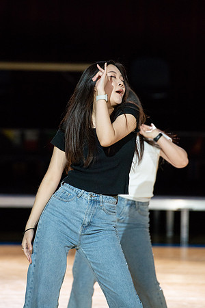 Students rehearse their performance for Cultural Night in the Hart Gym.