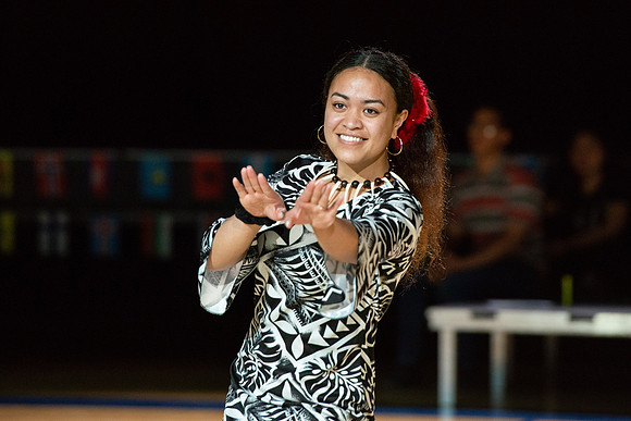 Students rehearse their performance for Cultural Night in the Hart Gym.