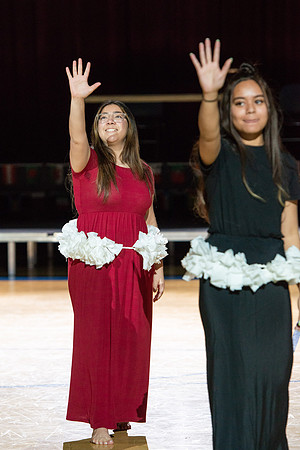 Students rehearse their performance for Cultural Night in the Hart Gym.