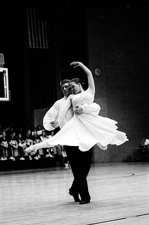 Ballroom dancers preform.