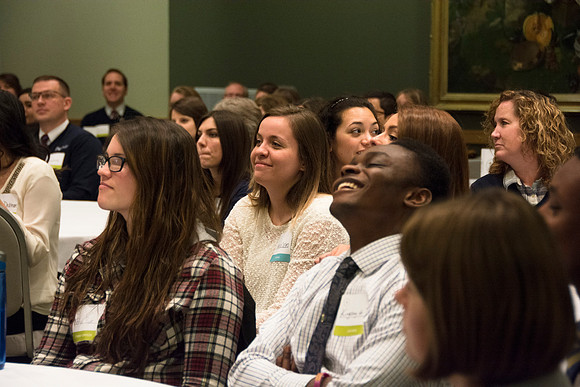 Pathway Employees meet together for a meeting in the MC Ballroom.