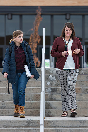 Students come back to school for the start of the winter semester.