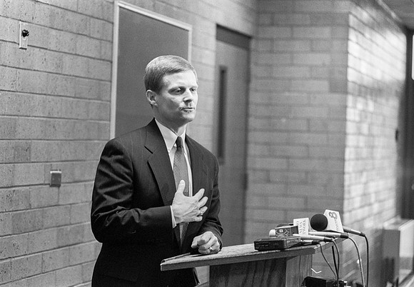 President Bednar speaks at a press conference