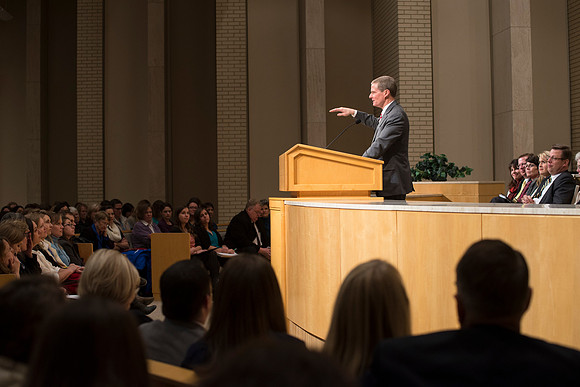 Elder Bednar speaks briefly about how Sister Bednar is the ultimate example of of righteousness among all nations.