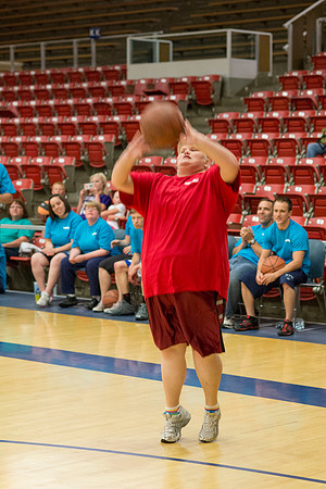 Bob Christensens Special Education class puts on a great show in the Hart Gym playing basketball.