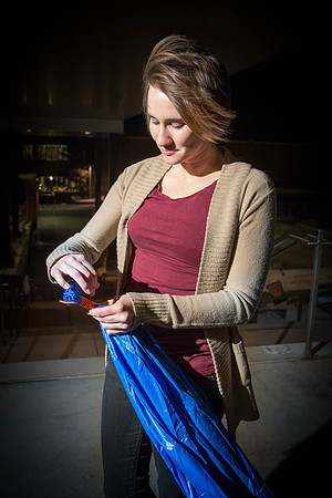 Students learn to make hammocks out of parachute material.